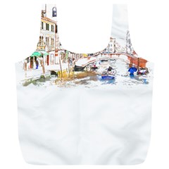 Venice T- Shirt Venice Voyage Art Digital Painting Watercolor Discovery T- Shirt (3) Full Print Recycle Bag (xl) by ZUXUMI