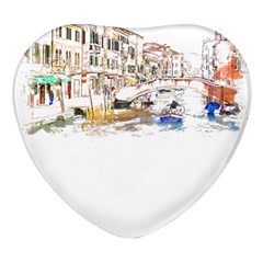 Venice T- Shirt Venice Voyage Art Digital Painting Watercolor Discovery T- Shirt (3) Heart Glass Fridge Magnet (4 Pack) by ZUXUMI