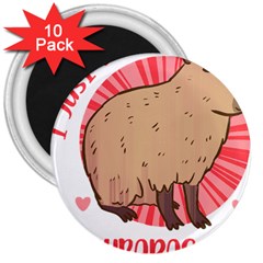 Capybara Art T- Shirt I Just Really Like Capybaras O K  T- Shirt Yoga Reflexion Pose T- Shirtyoga Reflexion Pose T- Shirt 3  Magnets (10 pack) 