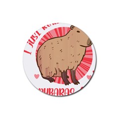 Capybara Art T- Shirt I Just Really Like Capybaras O K  T- Shirt Yoga Reflexion Pose T- Shirtyoga Reflexion Pose T- Shirt Rubber Coaster (Round)