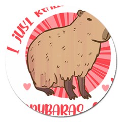 Capybara Art T- Shirt I Just Really Like Capybaras O K  T- Shirt Yoga Reflexion Pose T- Shirtyoga Reflexion Pose T- Shirt Magnet 5  (Round)