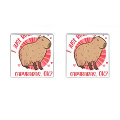 Capybara Art T- Shirt I Just Really Like Capybaras O K  T- Shirt Yoga Reflexion Pose T- Shirtyoga Reflexion Pose T- Shirt Cufflinks (Square)