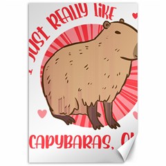 Capybara Art T- Shirt I Just Really Like Capybaras O K  T- Shirt Yoga Reflexion Pose T- Shirtyoga Reflexion Pose T- Shirt Canvas 12  x 18 