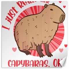 Capybara Art T- Shirt I Just Really Like Capybaras O K  T- Shirt Yoga Reflexion Pose T- Shirtyoga Reflexion Pose T- Shirt Canvas 16  x 16 