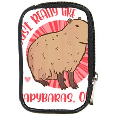 Capybara Art T- Shirt I Just Really Like Capybaras O K  T- Shirt Yoga Reflexion Pose T- Shirtyoga Reflexion Pose T- Shirt Compact Camera Leather Case