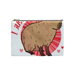 Capybara Art T- Shirt I Just Really Like Capybaras O K  T- Shirt Yoga Reflexion Pose T- Shirtyoga Reflexion Pose T- Shirt Cosmetic Bag (Medium)