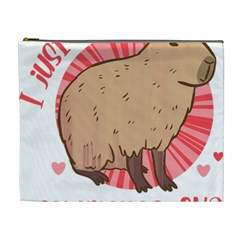 Capybara Art T- Shirt I Just Really Like Capybaras O K  T- Shirt Yoga Reflexion Pose T- Shirtyoga Reflexion Pose T- Shirt Cosmetic Bag (XL)