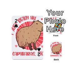 Capybara Art T- Shirt I Just Really Like Capybaras O K  T- Shirt Yoga Reflexion Pose T- Shirtyoga Reflexion Pose T- Shirt Playing Cards 54 Designs (Mini)