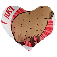 Capybara Art T- Shirt I Just Really Like Capybaras O K  T- Shirt Yoga Reflexion Pose T- Shirtyoga Reflexion Pose T- Shirt Large 19  Premium Heart Shape Cushions