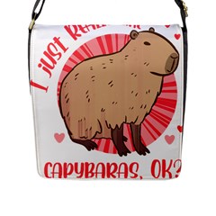 Capybara Art T- Shirt I Just Really Like Capybaras O K  T- Shirt Yoga Reflexion Pose T- Shirtyoga Reflexion Pose T- Shirt Flap Closure Messenger Bag (L)