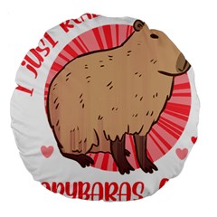 Capybara Art T- Shirt I Just Really Like Capybaras O K  T- Shirt Yoga Reflexion Pose T- Shirtyoga Reflexion Pose T- Shirt Large 18  Premium Flano Round Cushions