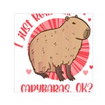 Capybara Art T- Shirt I Just Really Like Capybaras O K  T- Shirt Yoga Reflexion Pose T- Shirtyoga Reflexion Pose T- Shirt Square Satin Scarf (30  x 30 ) Front