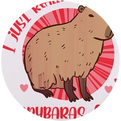 Capybara Art T- Shirt I Just Really Like Capybaras O K  T- Shirt Yoga Reflexion Pose T- Shirtyoga Reflexion Pose T- Shirt UV Print Round Tile Coaster