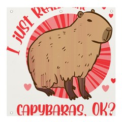 Capybara Art T- Shirt I Just Really Like Capybaras O K  T- Shirt Yoga Reflexion Pose T- Shirtyoga Reflexion Pose T- Shirt Banner and Sign 4  x 4 