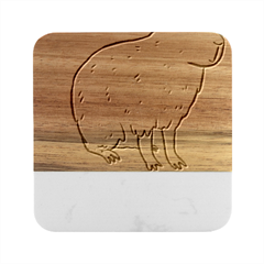 Capybara Art T- Shirt I Just Really Like Capybaras O K  T- Shirt Yoga Reflexion Pose T- Shirtyoga Reflexion Pose T- Shirt Marble Wood Coaster (Square)