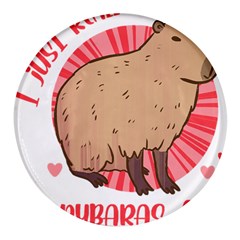 Capybara Art T- Shirt I Just Really Like Capybaras O K  T- Shirt Yoga Reflexion Pose T- Shirtyoga Reflexion Pose T- Shirt Round Glass Fridge Magnet (4 pack)