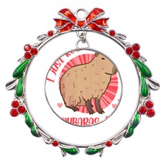 Capybara Art T- Shirt I Just Really Like Capybaras O K  T- Shirt Yoga Reflexion Pose T- Shirtyoga Reflexion Pose T- Shirt Metal X mas Wreath Ribbon Ornament