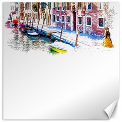 Venice T- Shirt Venice Voyage Art Digital Painting Watercolor Discovery T- Shirt (4) Canvas 20  X 20  by ZUXUMI