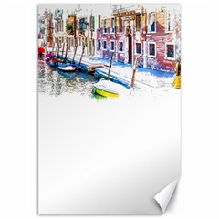 Venice T- Shirt Venice Voyage Art Digital Painting Watercolor Discovery T- Shirt (4) Canvas 20  X 30 