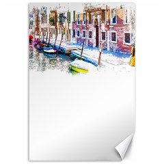 Venice T- Shirt Venice Voyage Art Digital Painting Watercolor Discovery T- Shirt (4) Canvas 24  X 36  by ZUXUMI