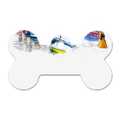 Venice T- Shirt Venice Voyage Art Digital Painting Watercolor Discovery T- Shirt (4) Dog Tag Bone (two Sides) by ZUXUMI