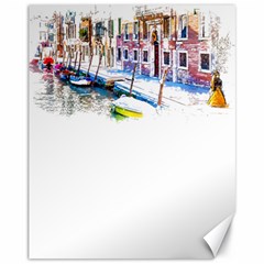 Venice T- Shirt Venice Voyage Art Digital Painting Watercolor Discovery T- Shirt (4) Canvas 11  X 14  by ZUXUMI