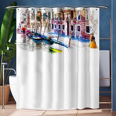 Venice T- Shirt Venice Voyage Art Digital Painting Watercolor Discovery T- Shirt (4) Shower Curtain 60  X 72  (medium)  by ZUXUMI