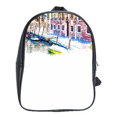 Venice T- Shirt Venice Voyage Art Digital Painting Watercolor Discovery T- Shirt (4) School Bag (xl) by ZUXUMI