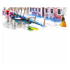 Venice T- Shirt Venice Voyage Art Digital Painting Watercolor Discovery T- Shirt (4) Two Sides Premium Plush Fleece Blanket (small) by ZUXUMI