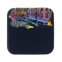 Venice T- Shirt Venice Voyage Art Digital Painting Watercolor Discovery T- Shirt (4) Square Metal Box (black) by ZUXUMI