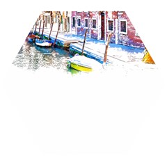 Venice T- Shirt Venice Voyage Art Digital Painting Watercolor Discovery T- Shirt (4) Wooden Puzzle Hexagon by ZUXUMI