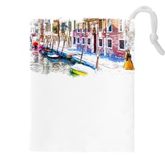 Venice T- Shirt Venice Voyage Art Digital Painting Watercolor Discovery T- Shirt (4) Drawstring Pouch (4xl) by ZUXUMI