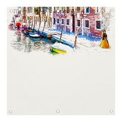 Venice T- Shirt Venice Voyage Art Digital Painting Watercolor Discovery T- Shirt (4) Banner And Sign 3  X 3 