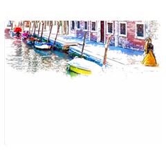 Venice T- Shirt Venice Voyage Art Digital Painting Watercolor Discovery T- Shirt (4) Premium Plush Fleece Blanket (medium) by ZUXUMI