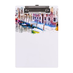 Venice T- Shirt Venice Voyage Art Digital Painting Watercolor Discovery T- Shirt (4) A5 Acrylic Clipboard