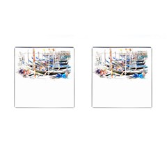 Venice T- Shirt Venice Voyage Art Digital Painting Watercolor Discovery T- Shirt (5) Cufflinks (square) by ZUXUMI