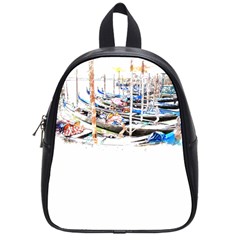 Venice T- Shirt Venice Voyage Art Digital Painting Watercolor Discovery T- Shirt (5) School Bag (small) by ZUXUMI