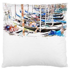 Venice T- Shirt Venice Voyage Art Digital Painting Watercolor Discovery T- Shirt (5) Large Cushion Case (one Side) by ZUXUMI