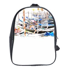 Venice T- Shirt Venice Voyage Art Digital Painting Watercolor Discovery T- Shirt (5) School Bag (xl) by ZUXUMI