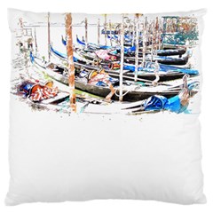 Venice T- Shirt Venice Voyage Art Digital Painting Watercolor Discovery T- Shirt (5) Large Premium Plush Fleece Cushion Case (two Sides) by ZUXUMI