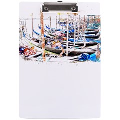 Venice T- Shirt Venice Voyage Art Digital Painting Watercolor Discovery T- Shirt (5) A4 Acrylic Clipboard