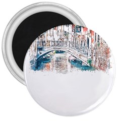 Venice T- Shirt Venice Voyage Art Digital Painting Watercolor Discovery T- Shirt 3  Magnets by ZUXUMI