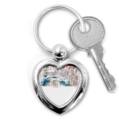 Venice T- Shirt Venice Voyage Art Digital Painting Watercolor Discovery T- Shirt Key Chain (heart) by ZUXUMI