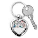 Venice T- Shirt Venice Voyage Art Digital Painting Watercolor Discovery T- Shirt Key Chain (Heart) Front