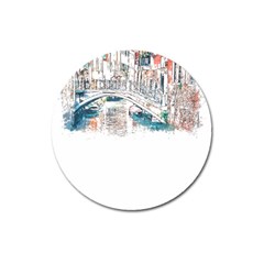 Venice T- Shirt Venice Voyage Art Digital Painting Watercolor Discovery T- Shirt Magnet 3  (round) by ZUXUMI