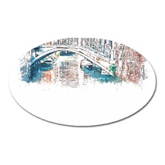 Venice T- Shirt Venice Voyage Art Digital Painting Watercolor Discovery T- Shirt Oval Magnet by ZUXUMI