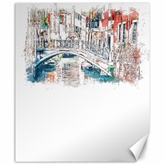 Venice T- Shirt Venice Voyage Art Digital Painting Watercolor Discovery T- Shirt Canvas 20  X 24  by ZUXUMI