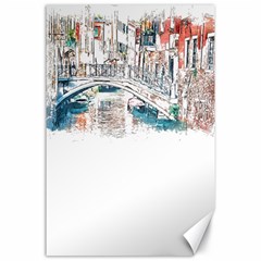 Venice T- Shirt Venice Voyage Art Digital Painting Watercolor Discovery T- Shirt Canvas 24  X 36  by ZUXUMI