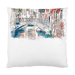 Venice T- Shirt Venice Voyage Art Digital Painting Watercolor Discovery T- Shirt Standard Cushion Case (two Sides) by ZUXUMI