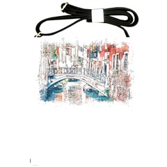 Venice T- Shirt Venice Voyage Art Digital Painting Watercolor Discovery T- Shirt Shoulder Sling Bag by ZUXUMI